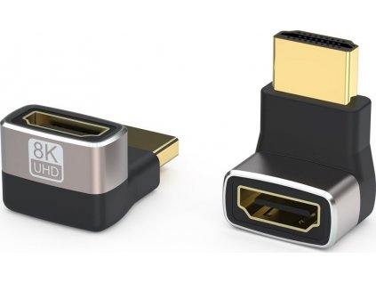 PREMIUMCORD Adaptér spojka 8K HDMI A - HDMI A, F/M, zahnutá do pravého úhlu 90°