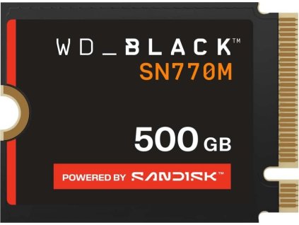 WD BLACK SSD NVMe 500GB PCIe SN770M Powered by SanDisk, Gen4 8 Gb/s, (R:5000, W:4000MB/s) M.2 2230-S3-M
