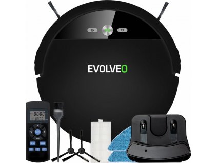 EVOLVEO RoboTrex H6, robotický vysavač, stírání vodou, nabíjecí stanice, černý