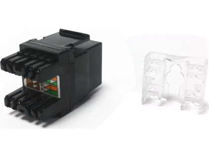 DATACOM UTP Keystone Cat5e černý Dual Slim zadní zářez