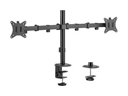 GEMBIRD Držák 2 monitorů na stůl MA-D2-01, naklápěcí, až do 32” a 9kg, černý