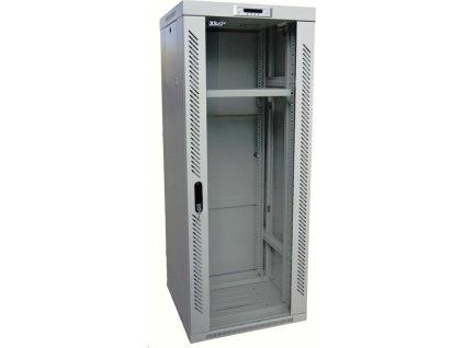 LEXI-Net 19" stojanový rozvaděč 42U 600x600 rozebiratelný, ventilační jednotka, termostat, kolečka, 600kg, sklo, šedý