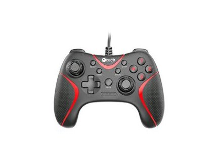 C-TECH gamepad Theon pro PC/PS3, 2 programovatelná makro tlačítka, 2x analog, X-input, vibrační, 1,8m kab