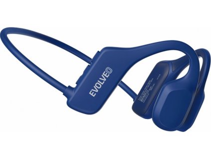 EVOLVEO BoneSwim Lite MP3 8GB, bezdrátová sluchátka na lícní kosti, modré