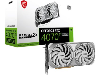 MSI VGA NVIDIA GeForce RTX 4070 Ti SUPER 16G VENTUS 2X WHITE OC, 16G GDDR6X, 3xDP, 1xHDMI