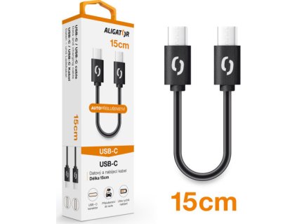 ALIGATOR Datový kabel POWER USB-C/USB-C 15cm, černý
