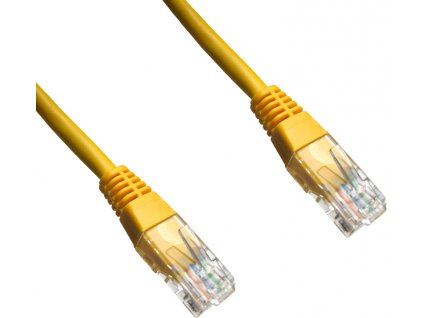 DATACOM patch cord UTP cat5e 0,25M žlutý