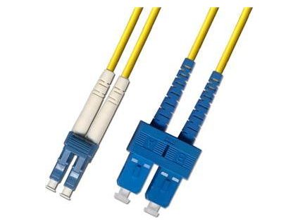 Optický patchkabel duplexní, LC/UPC-SC/UPC 9/125um SM, 3m, OS2