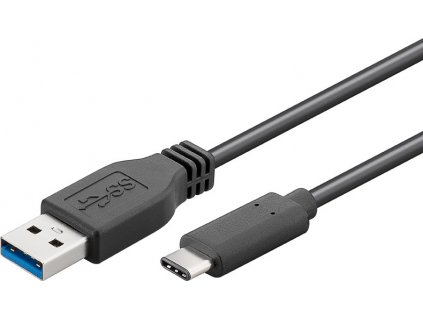 Kabel USB 3.1 konektor C/male - USB 3.0  A/male, č