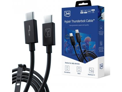 3mk datový kabel - Hyper ThunderBolt Cable 240W, černá