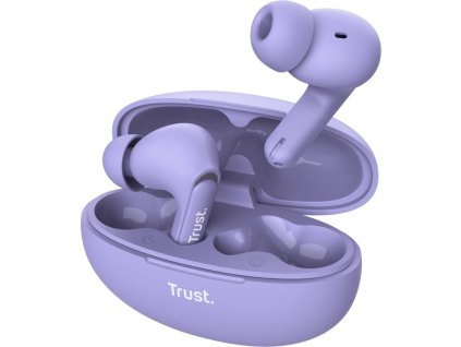 TRUST sluchátka Yavi, Bluetooth ENC, špunty, fialová
