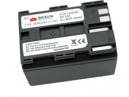 Braun akumulátor CANON BP-522, 3240mAh