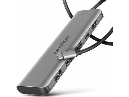 AXAGON HMC-5H, USB 5Gbps hub, 3x USB-A, HDMI 4k/30Hz, PD 100W, kábel USB-C 100cm