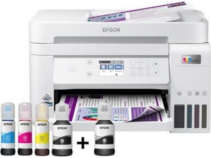 Atramentová tlačiareň EPSON EcoTank L6276, 3v1, A4, 1200x4800dpi, 33 str./min, USB, Wi-Fi, LAN, biela, 3 roky záruka po registrácii.  5-ročná predĺžená záruka po bezplatnej registrácii