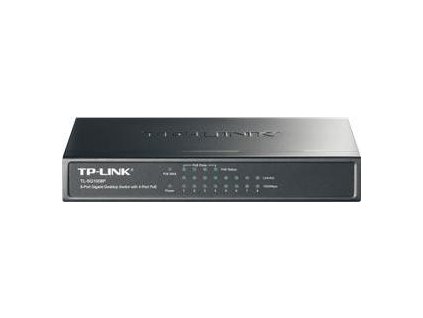 TP-Link switch TL-SG1008P (8xGbE, 4xPoE+, 64W, fanless)