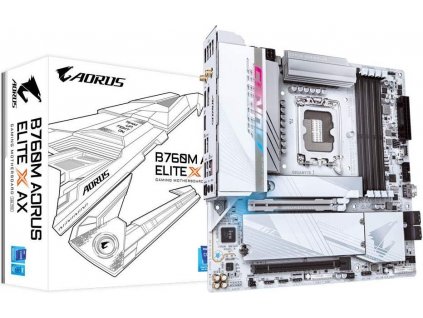 GIGABYTE MB Sc LGA1700 B760M A ELITE X AX, Intel B760, 4xDDR5, 1xDP, 2xHDMI, mATX