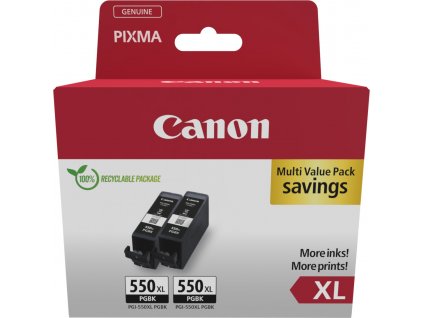 kazeta CANON PGI-550PGBK XL black TWIN MG 5450/6350, iP 7250, MX 925 (2x 500 str.)