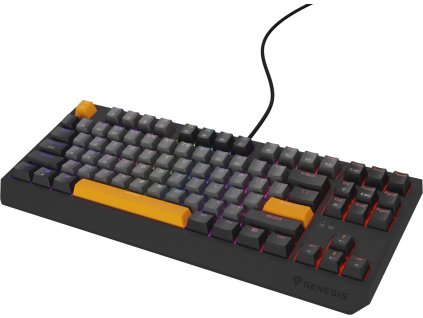 Genesis herní klávesnice THOR 230/TKL/RGB/Outemu Red/Drátová USB/US layout/Anchor Negative Šedá