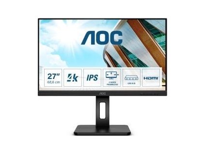 AOC MT IPS LCD WLED 27" U27P2CA - IPS panel, 3840x2160, 2xHDMI, DP. USB-C, USB, repro, pivot