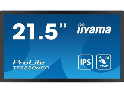 iiyama ProLite TF2234MC-B7X, 54.6 cm (21.5''), kapacitná projekcia, 10 TP, Full HD, čierna