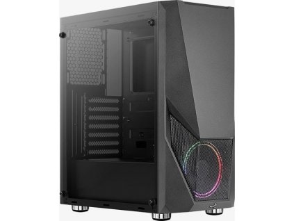 AEROCOOL skříň Zauron Saturn FRGB ML G, Mid tower, 2x USB 3.0, 2x audio, 1x 120mm FRGB Fan, bez zdroje