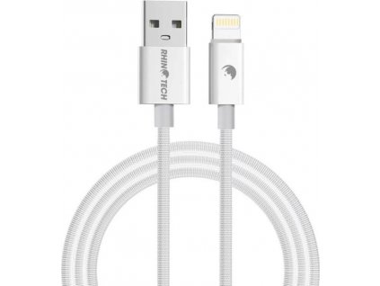 RhinoTech kabel s nylonovým opletem USB-A na Lightning 2,4A 2M bílá