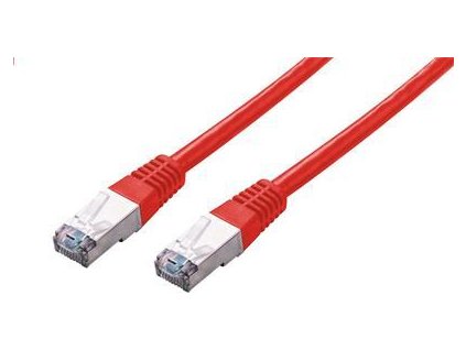 C-TECH kabel patchcord Cat5e, FTP, červený, 0,25m