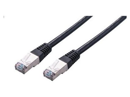 C-TECH kabel patchcord Cat5e, FTP, černý, 0,25m