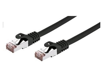 C-TECH kabel patchcord Cat6, FTP, černý, 0,25m