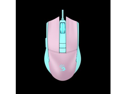 A4tech Bloody Myš L65 Max, podsvícená herní myš, 12000 DPI, USB, Růžová
