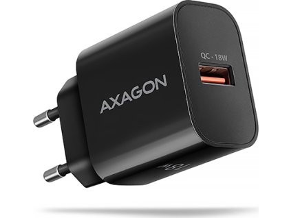 AXAGON ACU-QC18, nabíjačka do siete 18W, 1x port USB-A, QC3.0/AFC/Apple, čierna