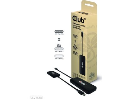 Club3D hub 1xUSB-C na 4xUSB-C, 10Gbps port, PD 3.0