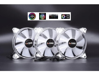 1stCOOL Fan KIT AURA EVO 1 ARGB, 3x Dual Ring fan + ARGB Nano controller