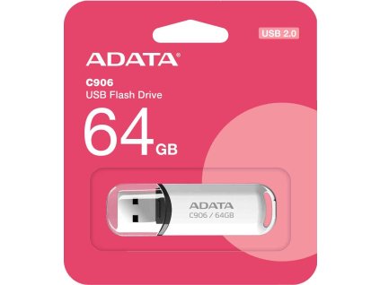 ADATA Flash Disk 64GB C906, USB 2.0, bílá