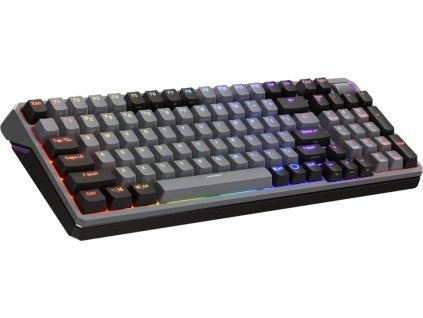 Cooler Master herní klávesnice mechanická MK770, drátová/bezdrátová, Kailh Box V2, USB, CZ, šedá