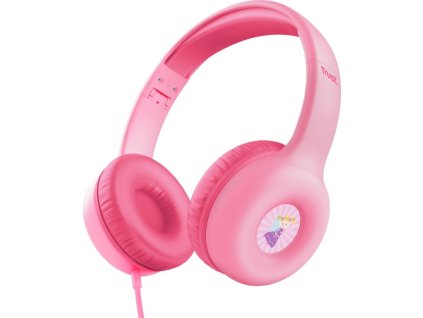 TRUST sluchátka Nouna Kids Headphones, Růžová