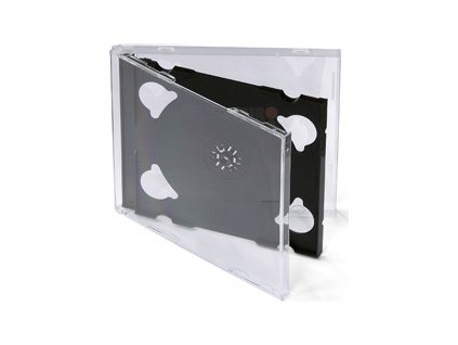Obal na 2CD 5ks/balenie,  priehľadný s čiernym trayom, 10,4mm