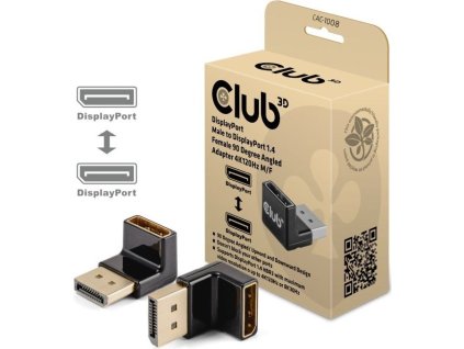 Club3D Adaptér DisplayPort na DisplayPort 1.4, 4K120Hz, 8K30Hz, 90°