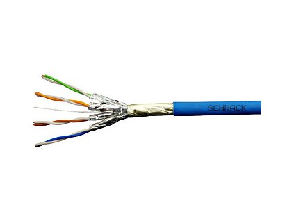 Kabel F/FTP Cat.6a 500 MHz 4x2xAWG23, LS0H modrý, Dca, 500m