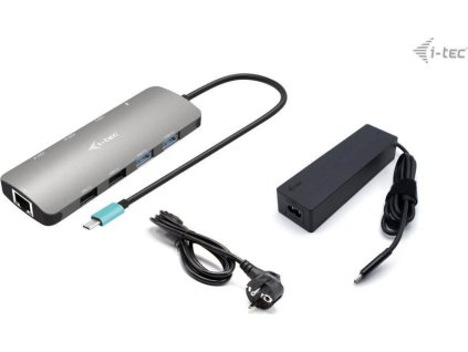 i-tec USB-C Metal Nano 2x HDMI Docking Station, PD 100W + Charger 100W (bundle)