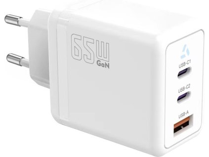 TB Touch 65W GaN Power Adapter,2x USB C + USB A