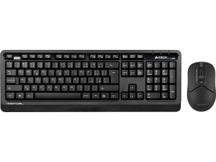 A4tech Bezdrátový kancelářský set klávesnice+myš FG1012S, CZ/SK, černá