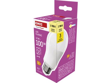 EMOS LED CLS A60 13W(100W) 1521lm E27 WW