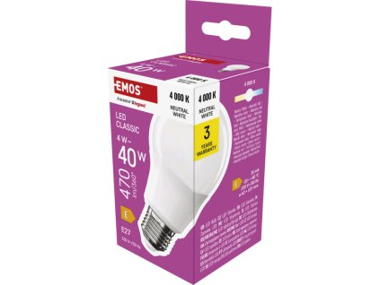 EMOS LED CLS A60 4W(40W) 470lm E27 NW