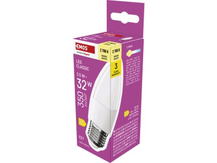 EMOS LED CLS CANDLE 2,5W(32W) 350lm E27 WW