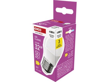 EMOS LED CLS MINI GLOBE 2,5W(32W) 350lm E27 NW