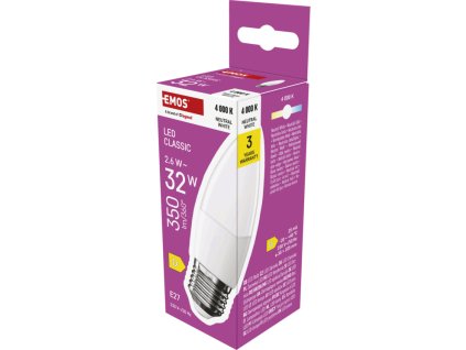 EMOS LED CLS CANDLE 2,5W(32W) 350lm E27 NW