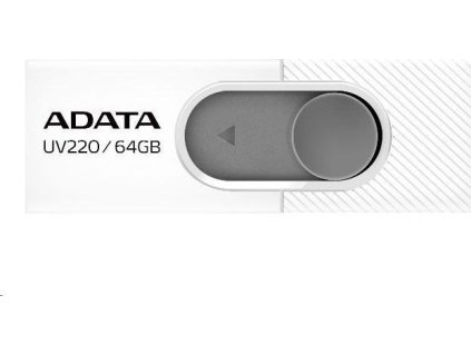 ADATA Flash Disk 64GB UV220, USB 2.0 Dash Drive, biela/sivá