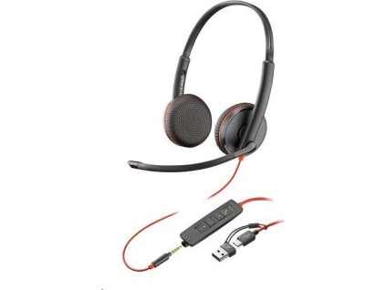 Poly Blackwire 3225 náhlavní souprava, 3.5 mm jack + USB-C/A adaptér, stereo (bulk)