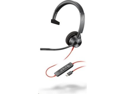 Poly Blackwire 3310 náhlavní souprava, USB-C/A adaptér, mono